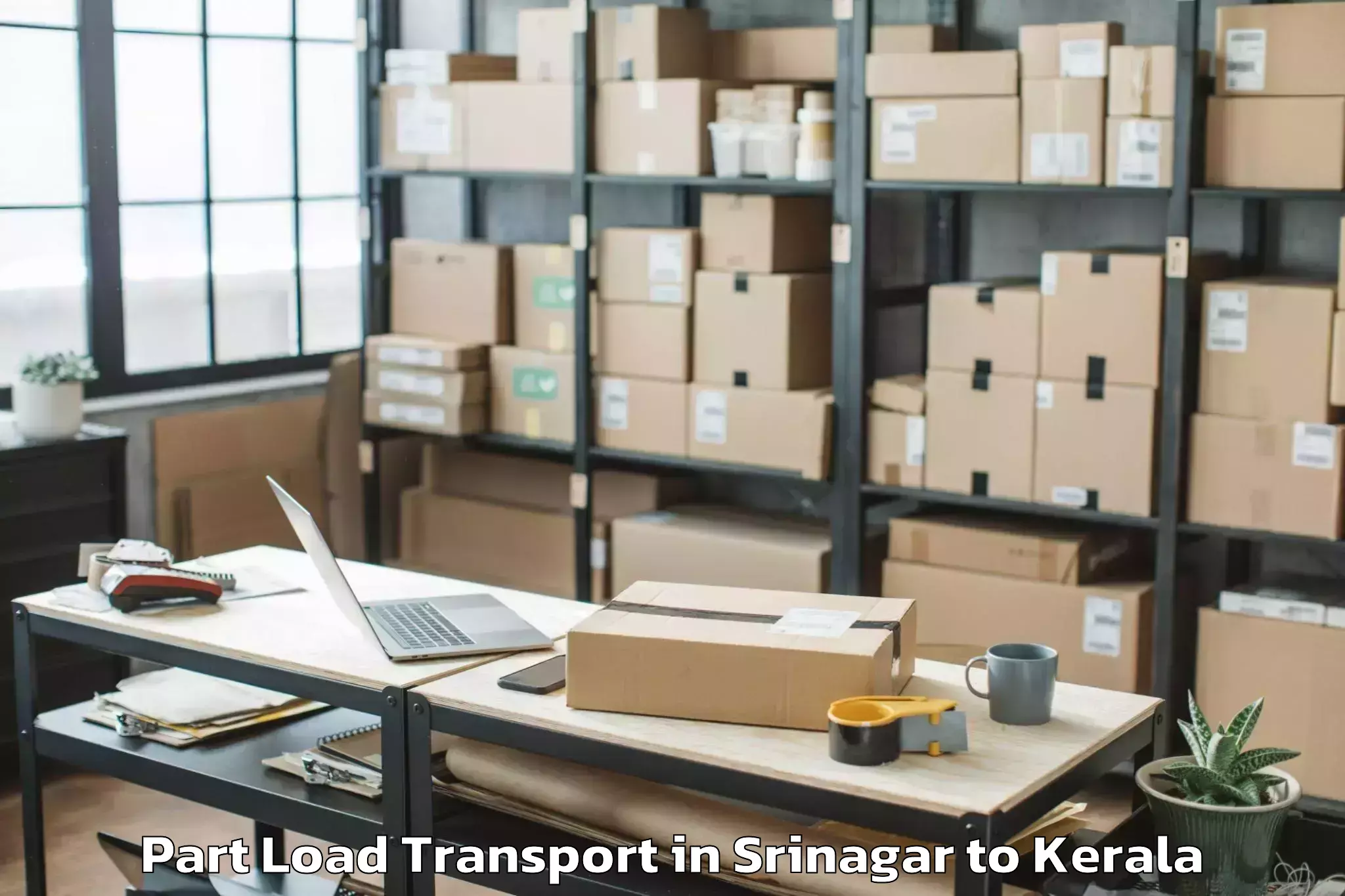 Book Srinagar to Venjaramoodu Part Load Transport Online